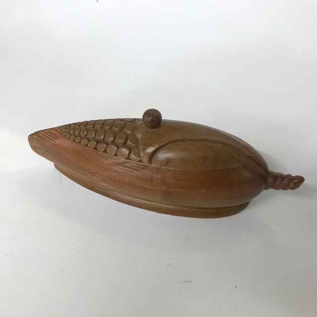 DECOR, Teak Leaf Dish w Lid 